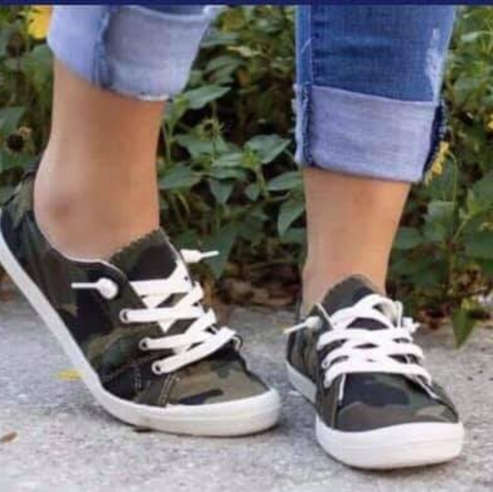Camo slip on shoes